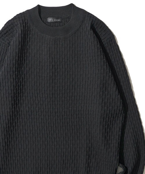 「TETE HOMME」 長袖ニット LL グレー メンズ_画像5