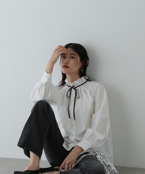 「N.(N. Natural Beauty Basic)」 長袖ブラウス MEDIUM ブルー系その他 レディース_画像2