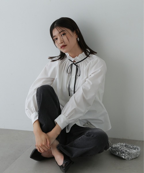 「N.(N. Natural Beauty Basic)」 長袖ブラウス MEDIUM ブルー系その他 レディース_画像3