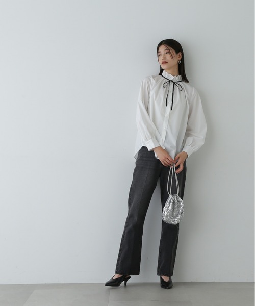 「N.(N. Natural Beauty Basic)」 長袖ブラウス MEDIUM ブルー系その他 レディース_画像4