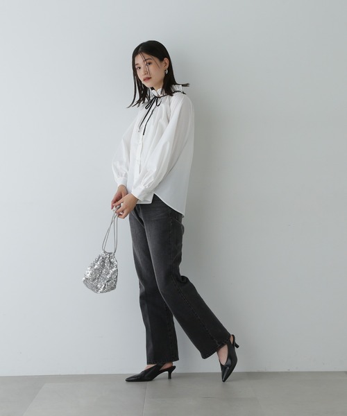 「N.(N. Natural Beauty Basic)」 長袖ブラウス MEDIUM ブルー系その他 レディース_画像5