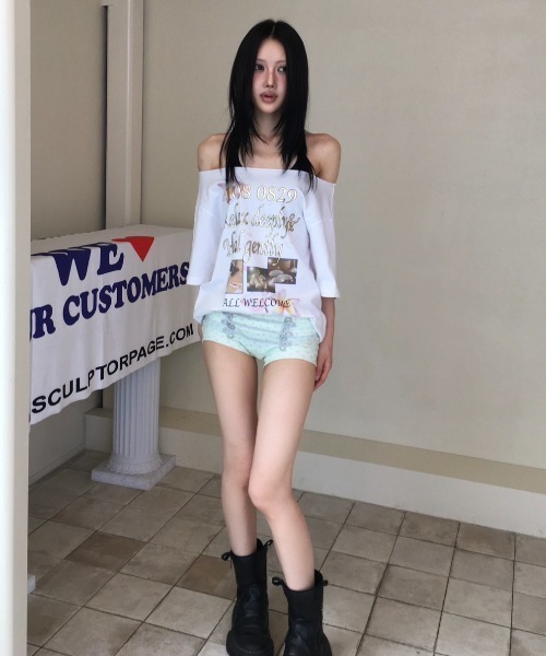 SCULPTOR（スカルプター） tシャツ 半袖 Healing Off-Shoulder Tee