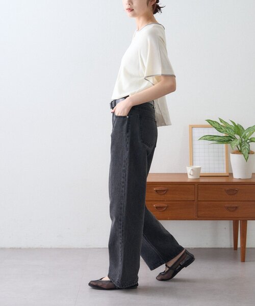 ニット セーター 「接触冷感/二の腕カバーも叶う」配色ラグラン半袖ニットTee レディース | CIAOPANIC TYPY | 16