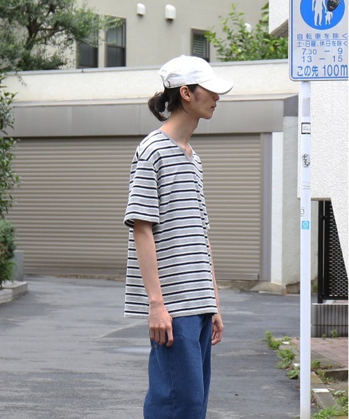 KAIKO（カイコー） tシャツ KAIKO V neck border t-shirts メンズ