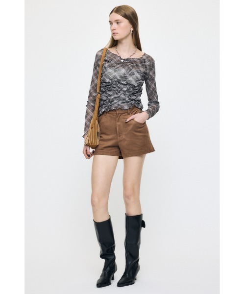 MOUSSY（マウジー） tシャツ 「26年AW新作」SHIRRING SHEER L/S T 