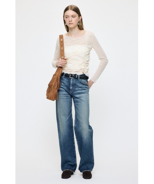 MOUSSY（マウジー） tシャツ 「26年AW新作」SHIRRING SHEER L/S T 