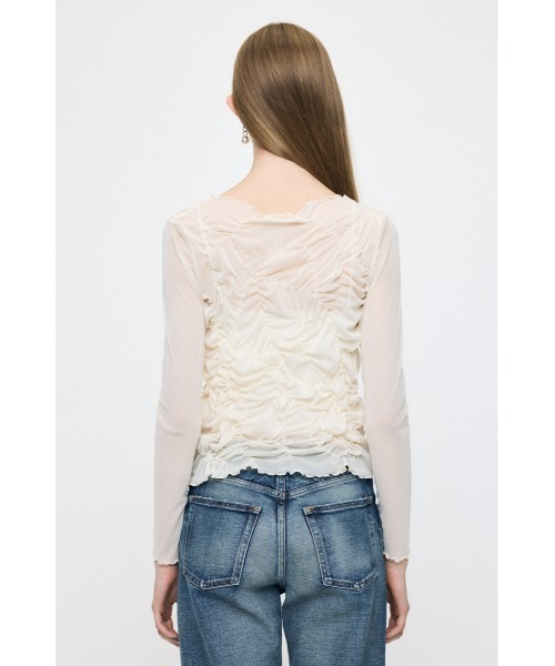MOUSSY（マウジー） tシャツ 「26年AW新作」SHIRRING SHEER L/S T 