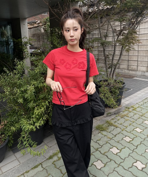 「UNE MANSION」 半袖Tシャツ FREE スカイブルー レディース_画像2
