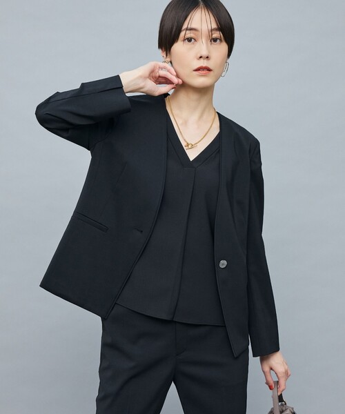 NOLLEYS sophi ノーリーズソフィ　定番ノーカラースーツ　38 NOLLEY'S Sophi（ノーリーズソフィー） ノーカラージャケット 38