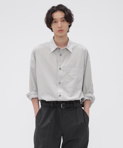MARGARET HOWELL（マーガレットハウエル） シャツ COTTON SILK STRIPE