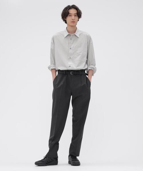 美品 マーガレットハウエル 開襟コットンシルク ストライプブラウス シャツ 3 MARGARET HOWELL（マーガレットハウエル） シャツ COTTON SILK STRIPE