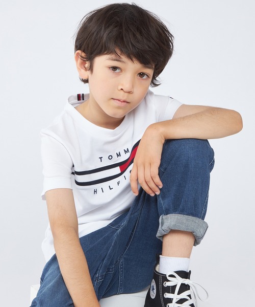 TOMMY HILFIGER tシャツ 「90~170cm展開」フラッグロゴTシャツ