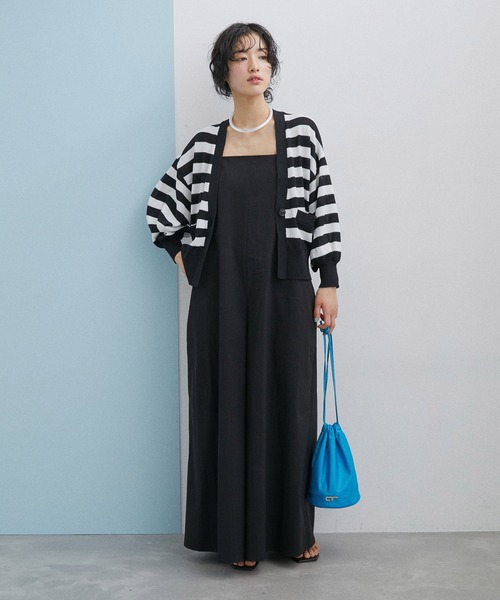 最終値下げ！！新品未使用08Mab綿麻デニム一つボタンロング羽織 08Mab ロングカーディガン レディース コットン ダブルガーゼ 綿