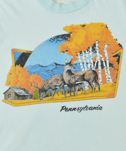 VINTAGE tシャツ 「ヴィンテージ古着」80's シカ アニマル