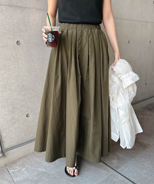andme（アンドミー） スカート ナイロンロング丈フレアスカート