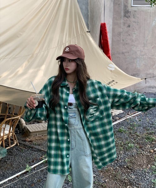 MGV（エムジーヴィー） シャツ ワンポイントロゴオンブレチェック