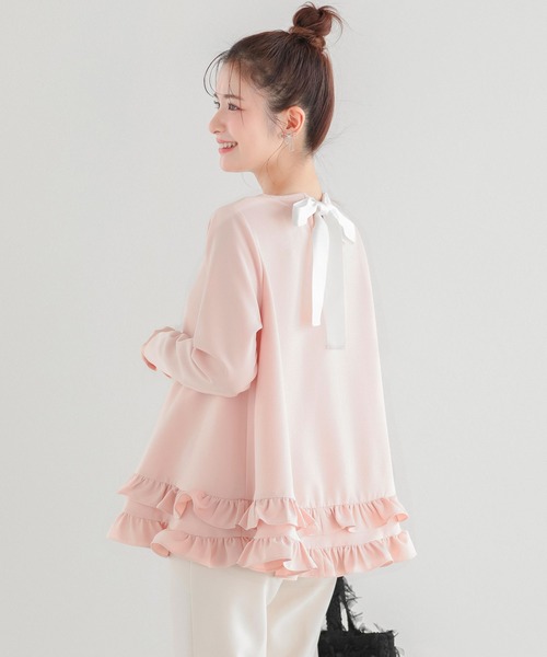 yori  バックフリルオーバーカットソー 限定色 ネイビー yori バックフリルオーバーカットソー 限定色 ネイビー 【公式通販】