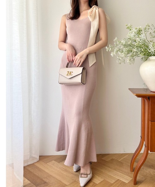 DEICY（デイシー） ワンピース ショルダーリボンニットワンピース