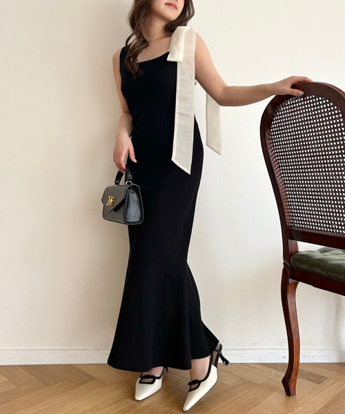 ショルダーリボンニットワンピース　DEICY DEICY ワンピース ショルダーリボンニットワンピース : ZOZOTOWN