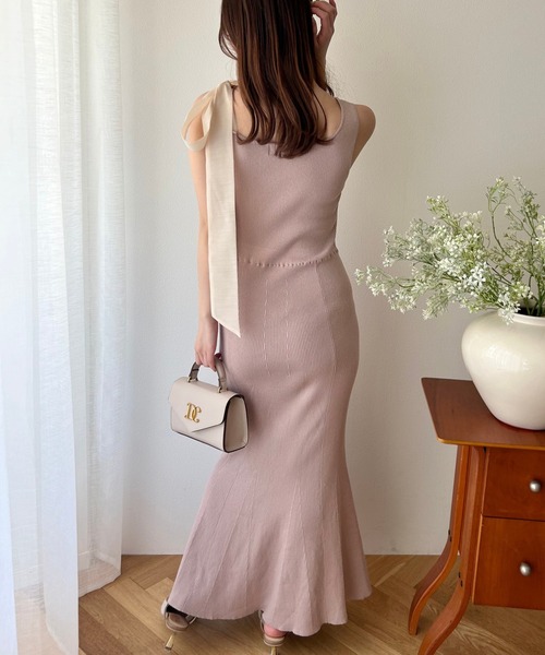 DEICY（デイシー） ワンピース ショルダーリボンニットワンピース