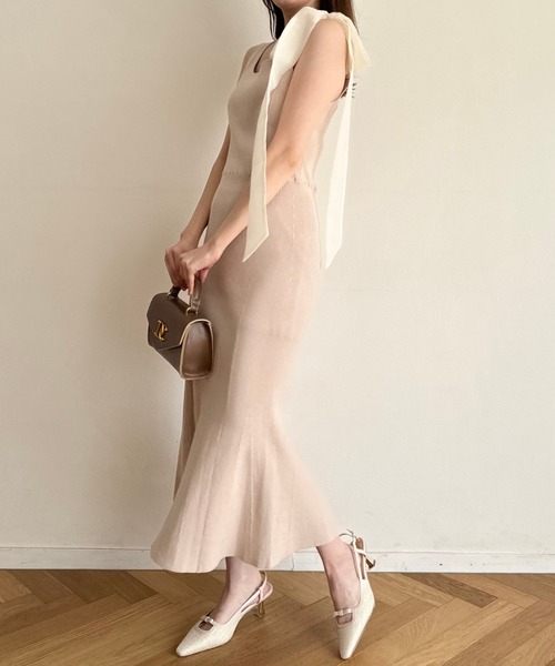 ショルダーリボンニットワンピース　DEICY DEICY ワンピース ショルダーリボンニットワンピース : ZOZOTOWN