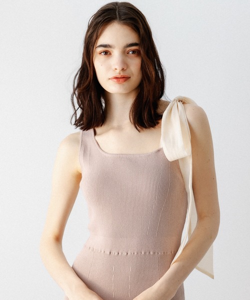 DEICY ワンピース ショルダーリボンニットワンピース : ZOZOTOWN