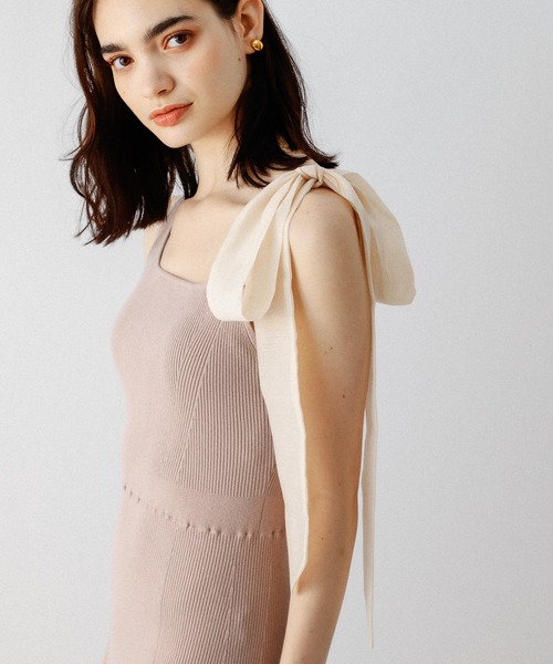 DEICY（デイシー） ワンピース ショルダーリボンニットワンピース