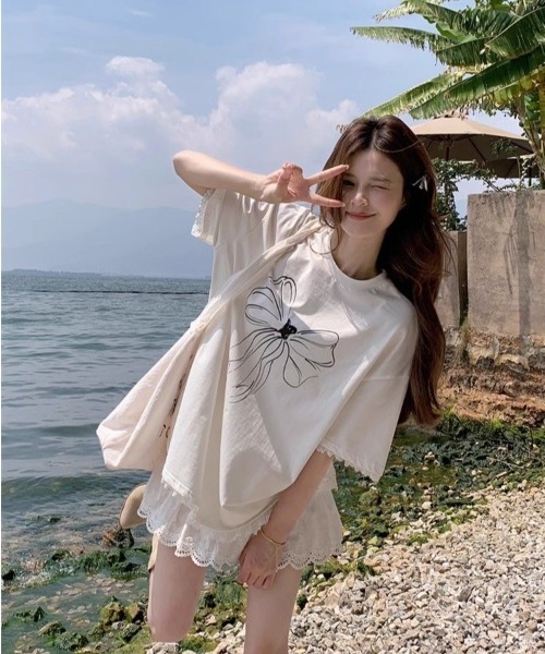 SLEEPY DOLPHIN LACE TEE 半袖 Tシャツ カットソー SLEEPY DOLPHIN