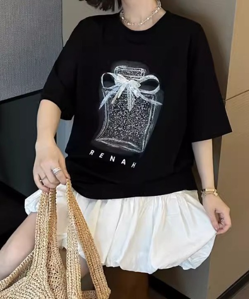 LACーVERT tシャツ パフュームビジューTシャツ レディース