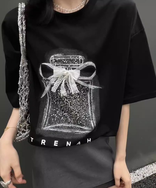 LACーVERT tシャツ パフュームビジューTシャツ レディース