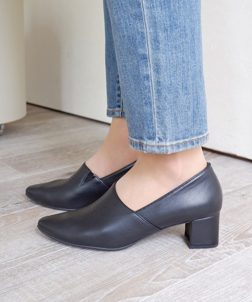 パンプス 「本革」Lカットブーティ/35752