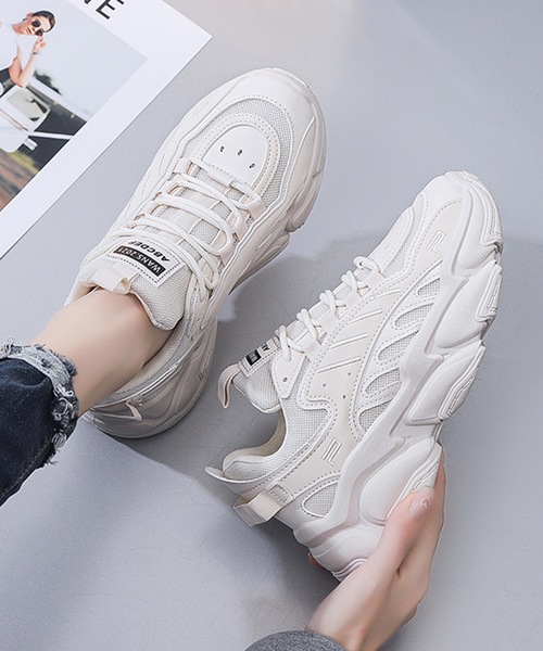 人気！  大人気 トミロゴLenka Lace-Up スニーカー セール】ボリューム ラウンドトゥ 厚底 レースアップ スニーカー