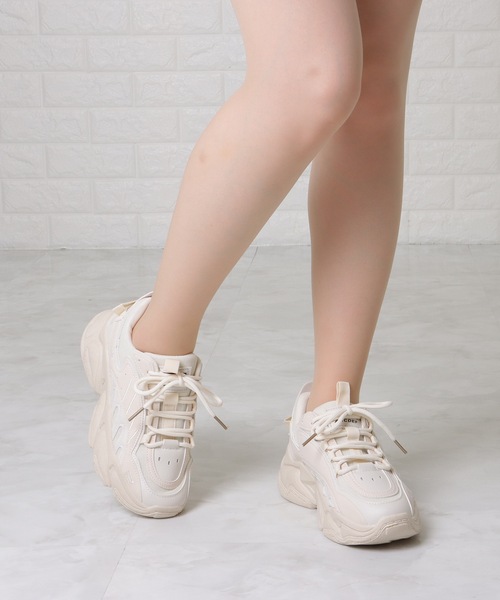 人気！  大人気 トミロゴLenka Lace-Up スニーカー セール】ボリューム ラウンドトゥ 厚底 レースアップ スニーカー