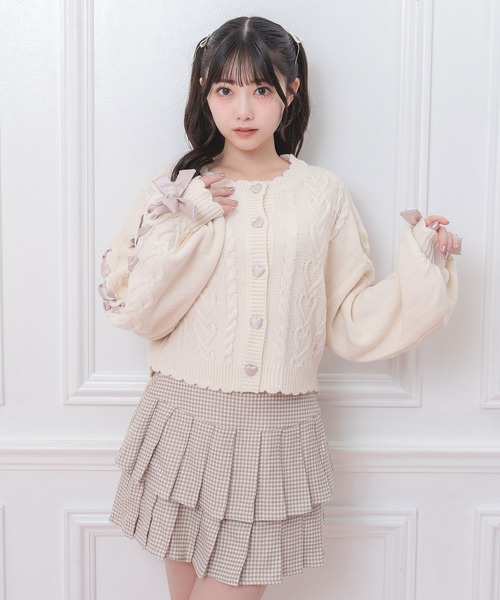 Honey Cinnamon（ハニーシナモン） スカート 2段プリーツハートベルト