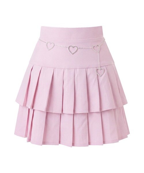 Honey Cinnamon（ハニーシナモン） スカート 2段プリーツハートベルト