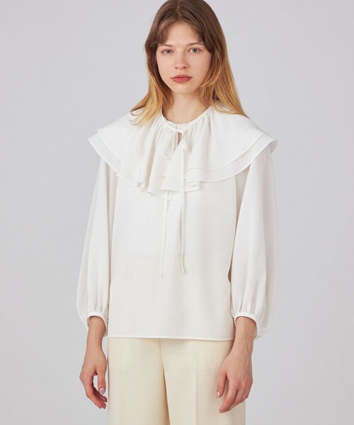 Ballsey ブラウス シャツ シアートロ ラッフルカラーブラウス