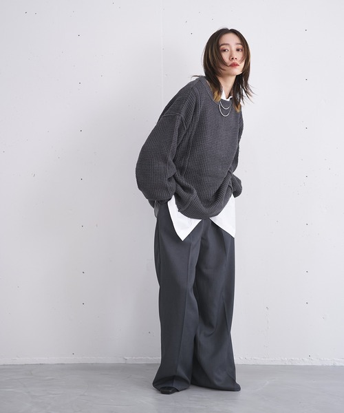 優先配送 nearness レディース ワイドストレートパンツ パンツ スラックス パンツ