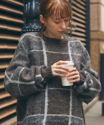 ニット セーター チェック柄 ジャガード オーバーサイズ ニットプルオーバー レディース メンズ｜ZOZOTOWN Yahoo!店