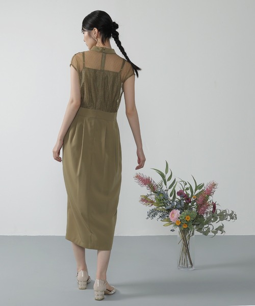 週末限定価格★新品 kana ダブルレースコクーンワンピース 結婚式 ドレス Kana ドレス ダブルレース コクーンワンピース パーティー 結婚
