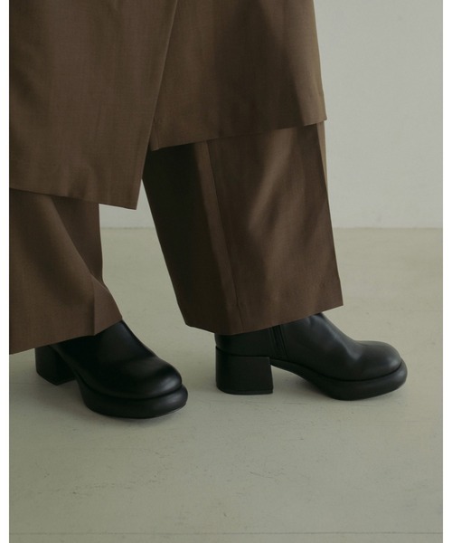 anuke（アンヌーク） ブーツ Round Leather Boots レディース