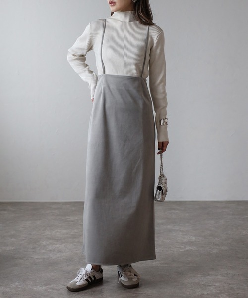 Bonjour Sagan（ボンジュールサガン） スカート サスペンダーベロア