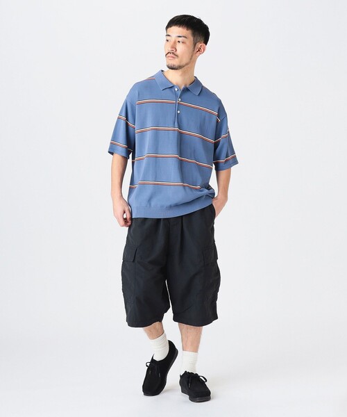 BEAMS ベロア ボーダー ポロシャツ BEAMS（ビームス）の「ベロア ボーダー ポロシャツ（ポロシャツ