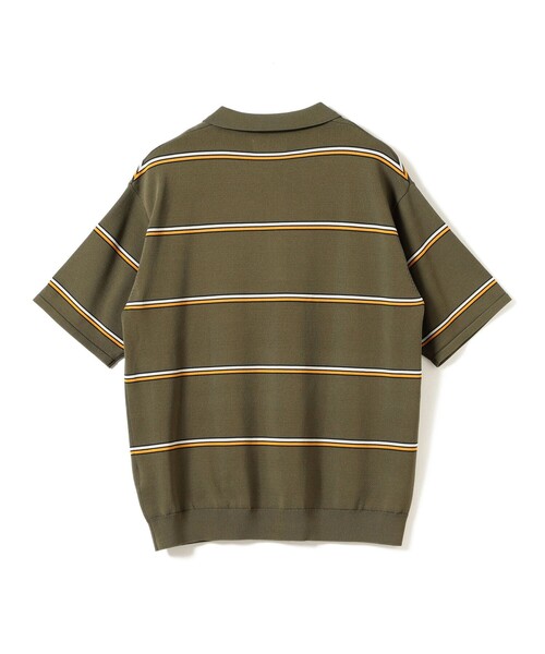 B：MING by BEAMS ポロシャツ 12ゲージ ボーダー ニット ポロ