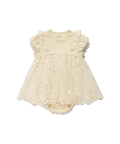 ジェラートピケ　デイジーチュールロンパース　70 gelato pique ベビー服 ロンパース 「BABY」デイジーチュール