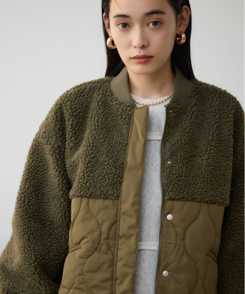 moussy 2way ショート丈　ボア　ボンバージャケット　カーキ moussy 2way ショート丈ボアボンバージャケットカーキ