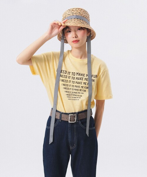 tシャツ ライン メッセージ Tシャツ レディース