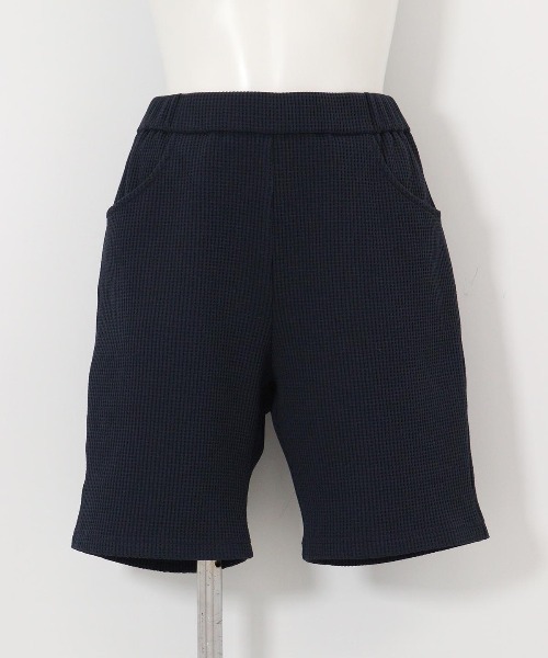 ハーフパンツ パンツ ワッフル地ハーフパンツ レディース