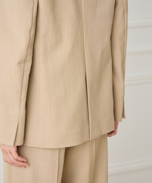 INED（イネド） ジャケット ノーカラージャケット 綿麻オックス