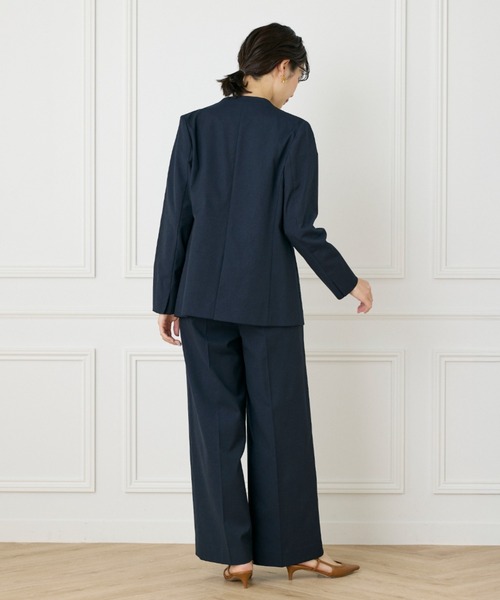 INED（イネド） ジャケット ノーカラージャケット 綿麻オックス