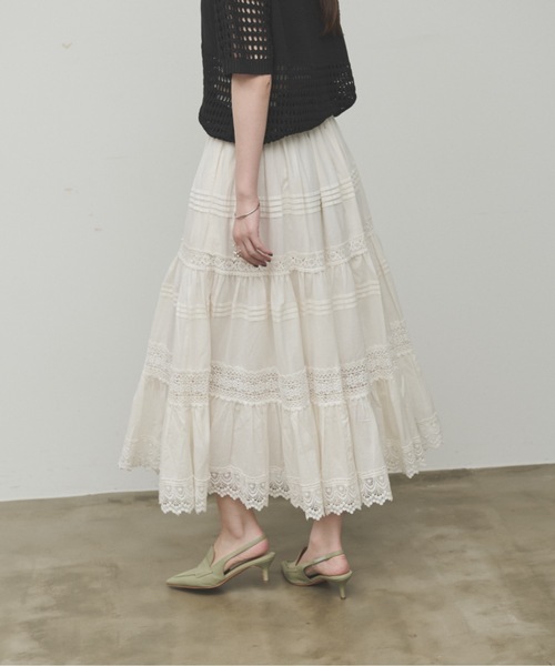 スカート Cotton lace skirt / コットンレーススカート